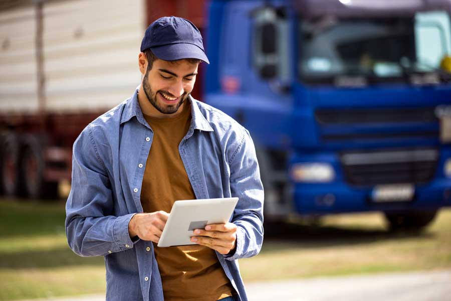 A fleet owner reviews his fleet card usage data in real-time.